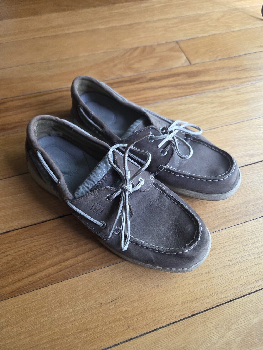 Sperry Top Sliders Brown Leather Boat Shoes Size 8